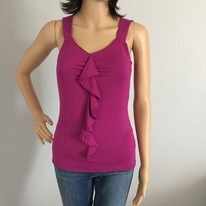 WHBM Purple Ruffle Blouse
